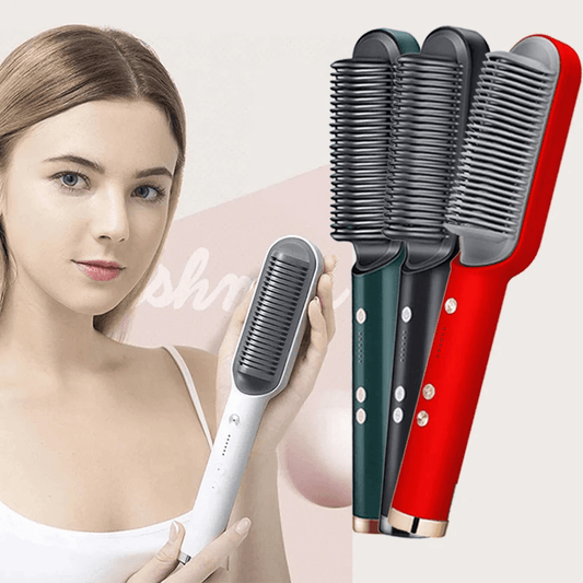 2-in-1 Hair Straightener Brush