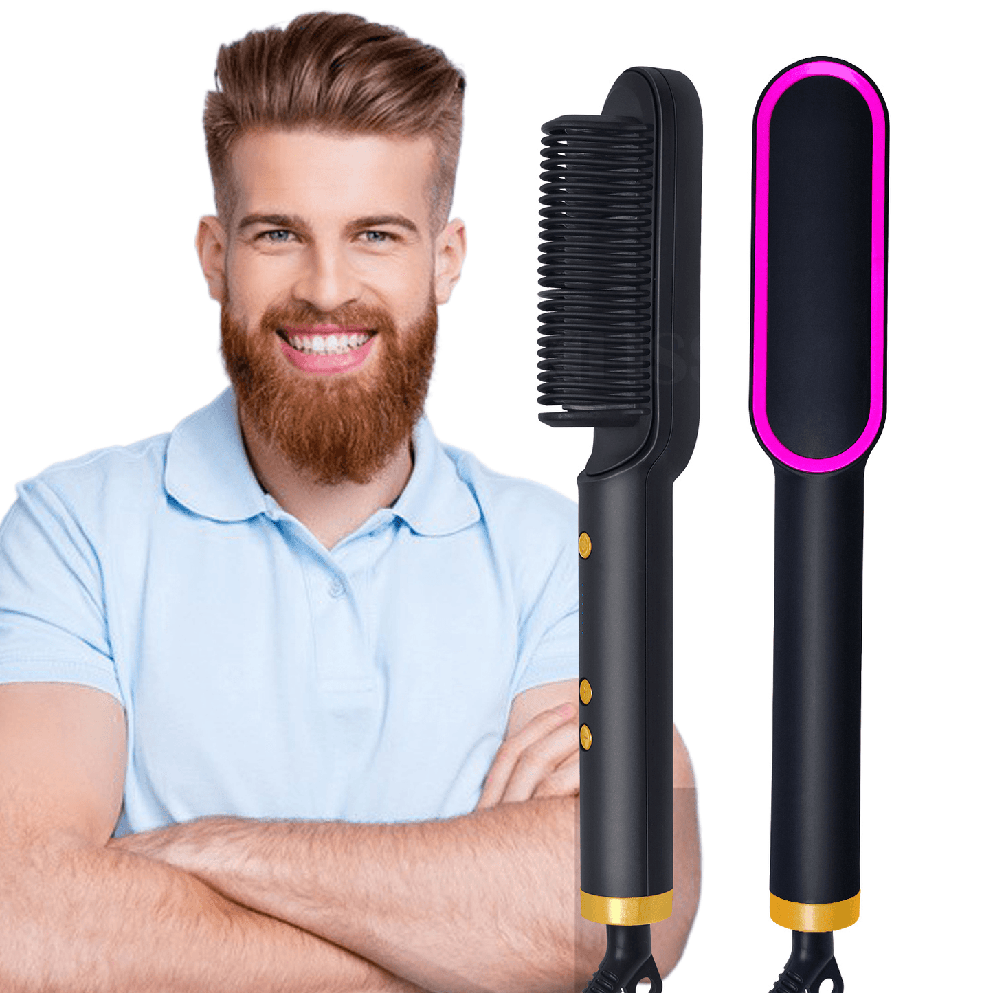 2-in-1 Hair Straightener Brush