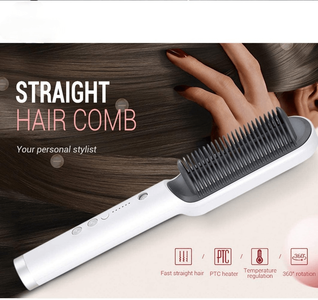 2-in-1 Hair Straightener Brush