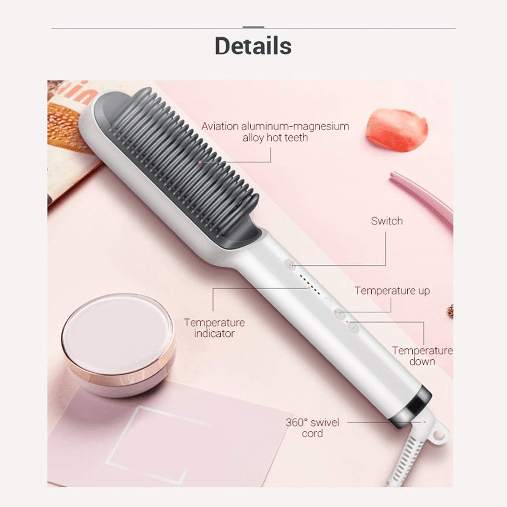 2-in-1 Hair Straightener Brush