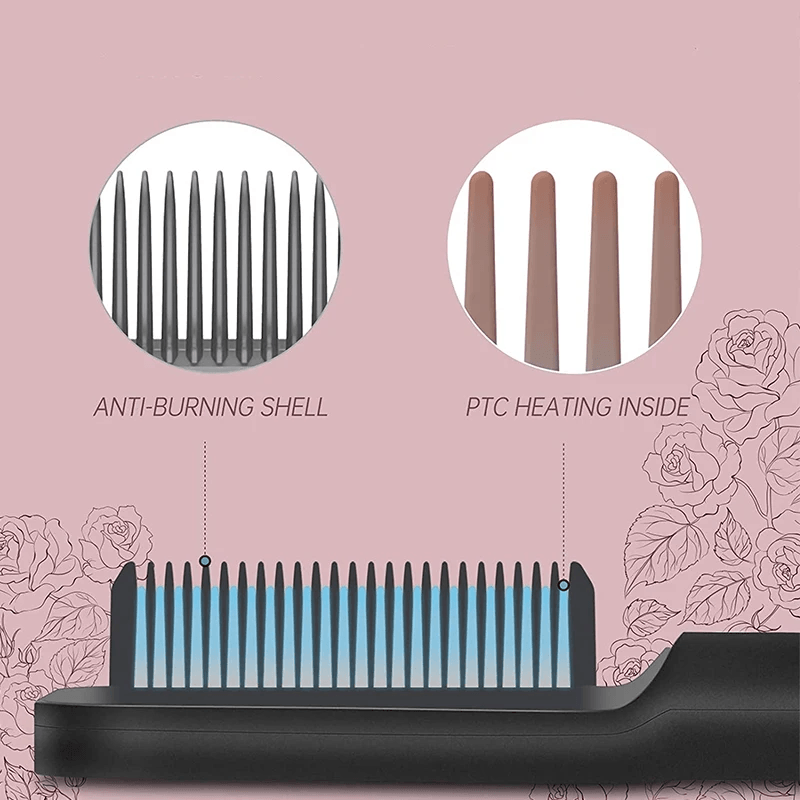 2-in-1 Hair Straightener Brush