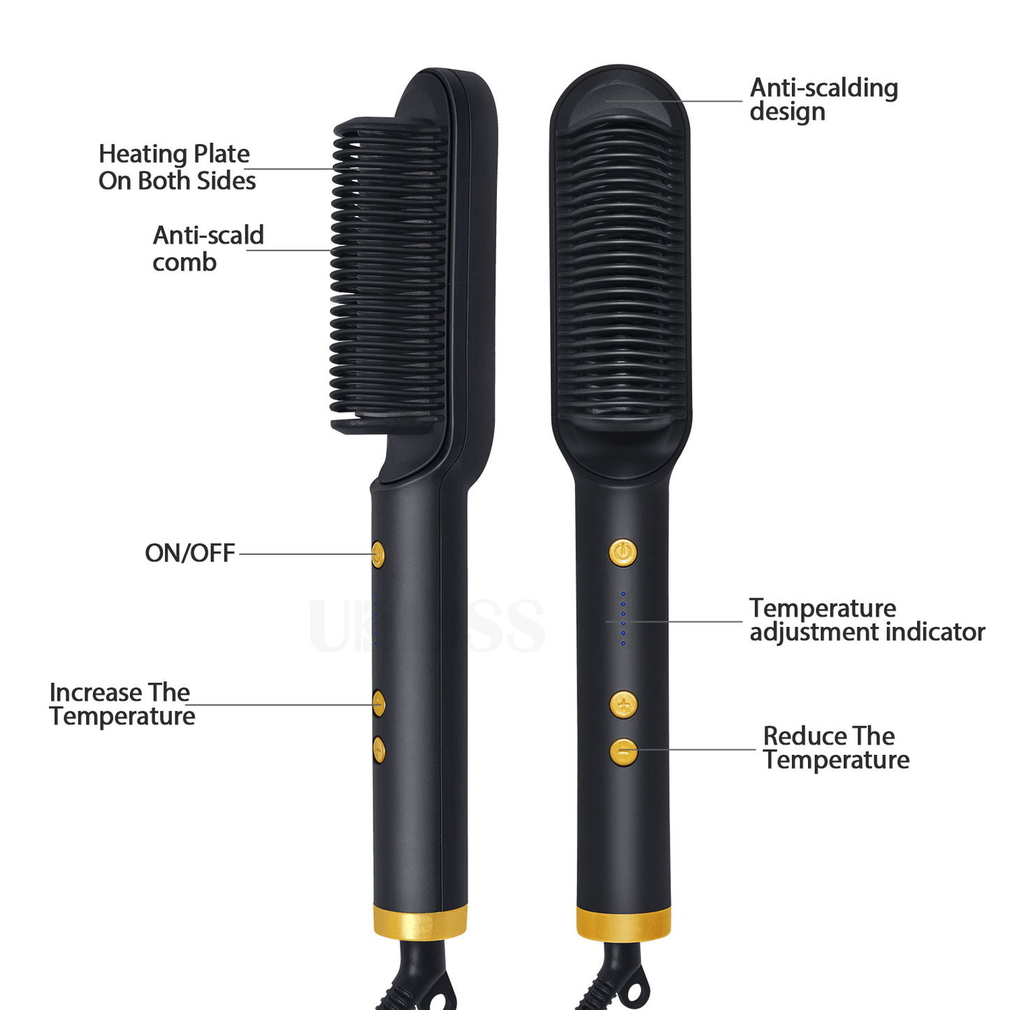 2-in-1 Hair Straightener Brush