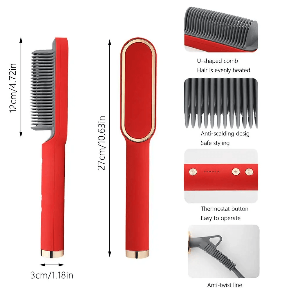 2-in-1 Hair Straightener Brush