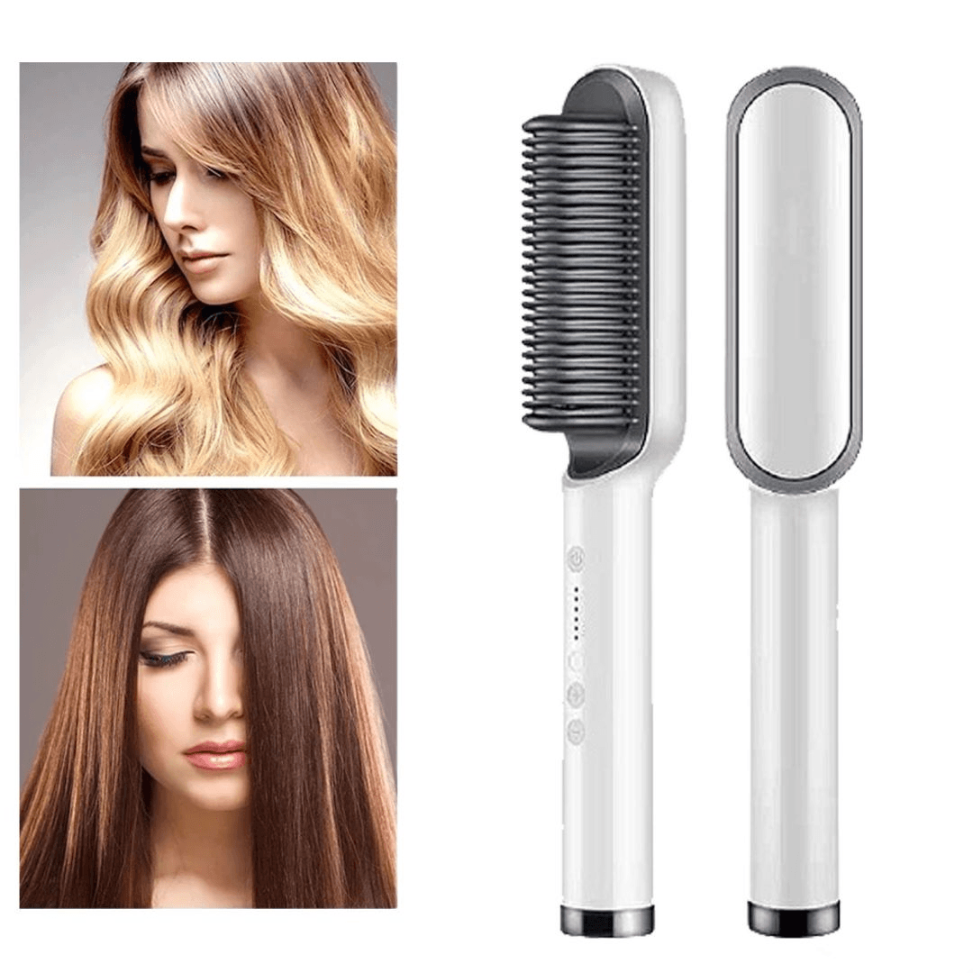 2-in-1 Hair Straightener Brush