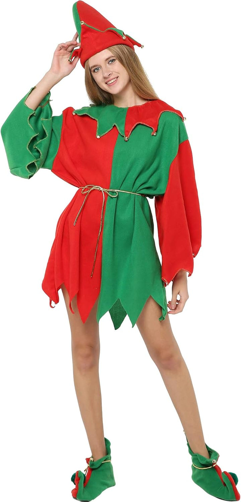 Women Christmas Santa Elf Costume for Christmas Party