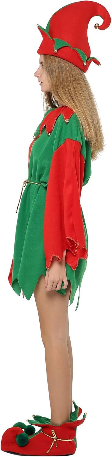 Women Christmas Santa Elf Costume for Christmas Party