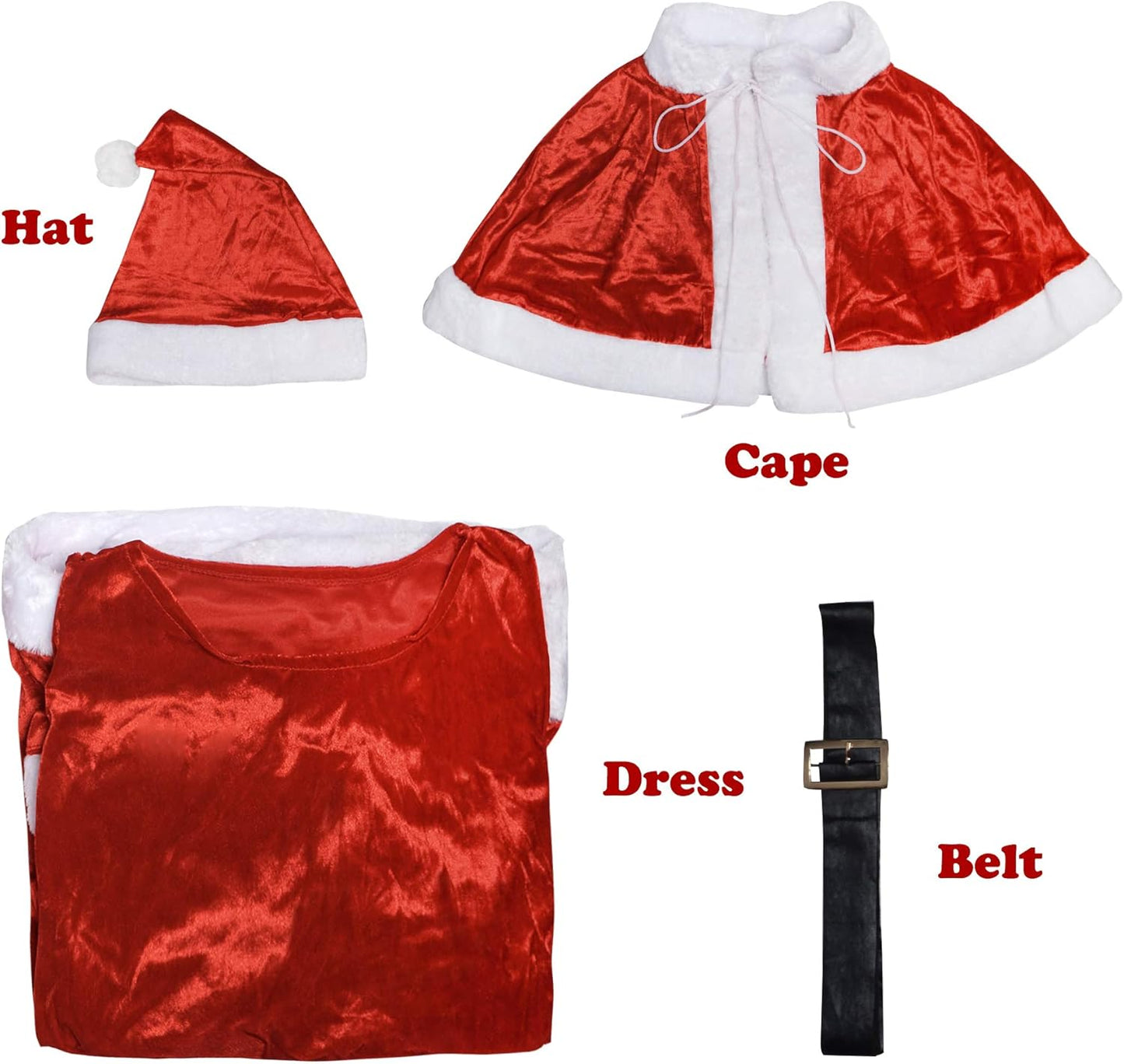 Women Christmas Santa Costume Mrs Claus Dress