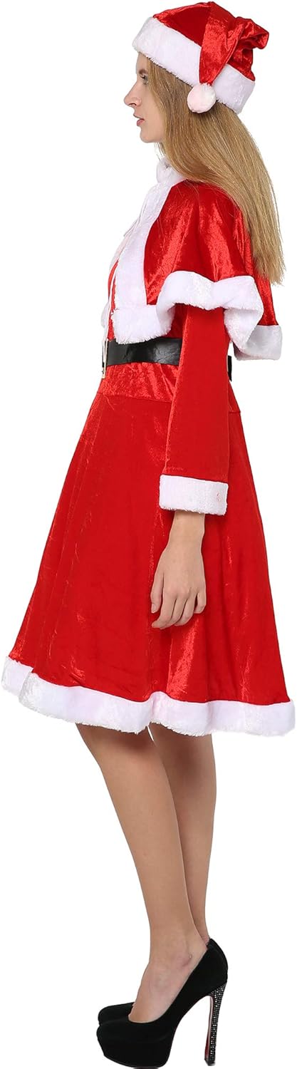 Women Christmas Santa Costume Mrs Claus Dress