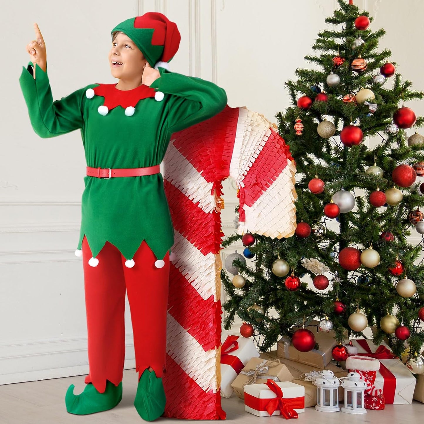 Kids Christmas Elf Costumes Boys Elf Dress up Xmas Outfits for Kids Cosplay