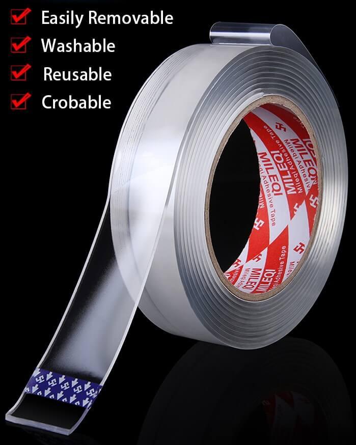 Washable Reusable Nano Double-Sided Transparent Tape (3 M)