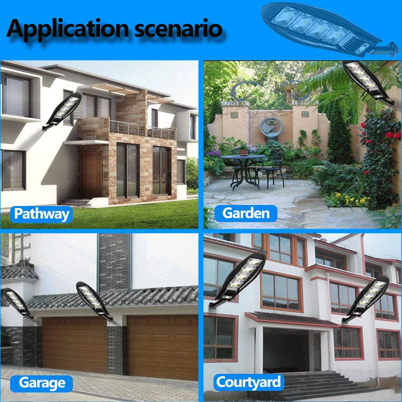 Upgraded 168LED Solar Street Light Outdoor Waterproof LED for Garden Wall Lamp Adjustable Angle Solar Lamp Built-in 10000mAH Hot