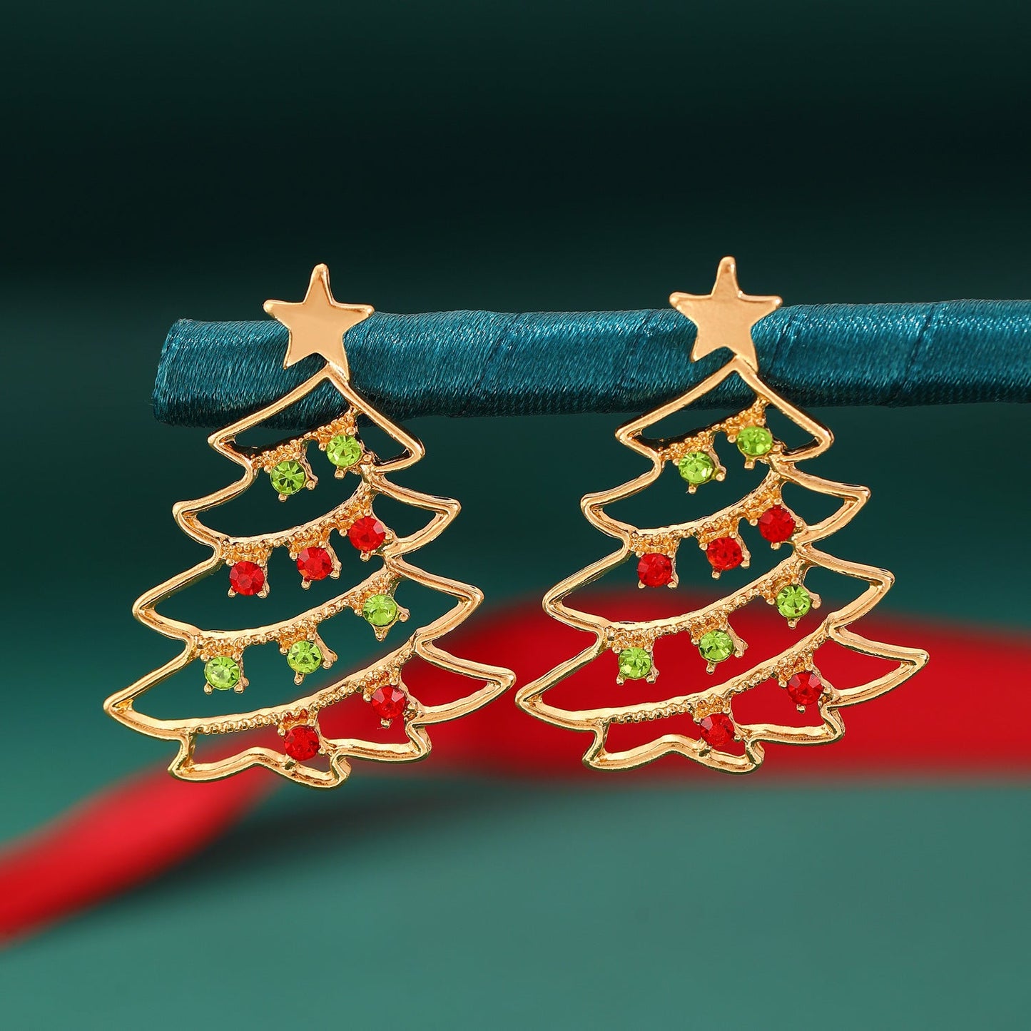 Zircon Christmas Tree Earrings