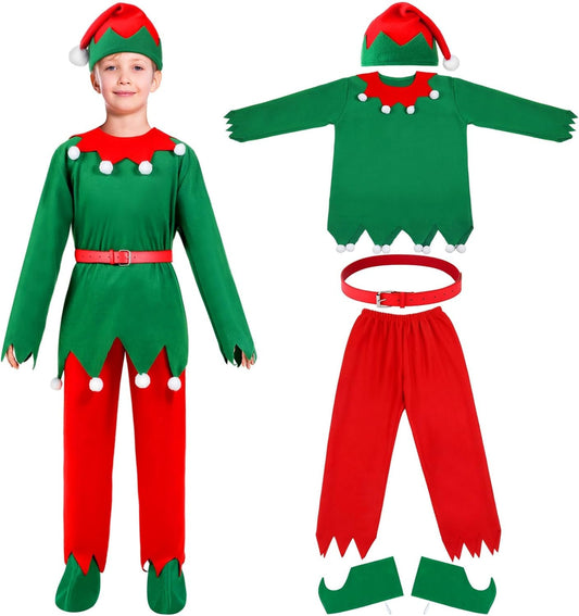 Kids Christmas Elf Costumes Boys Elf Dress up Xmas Outfits for Kids Cosplay